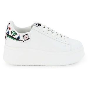 Ash Moby Ethnic Leather Sneakers White Sz 37